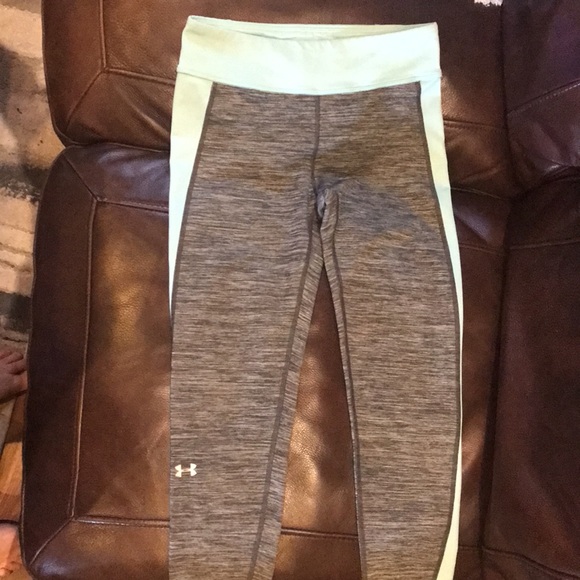 Under Armour adult small pull on leggings gray and mint color excellent conditio - Picture 7 of 10